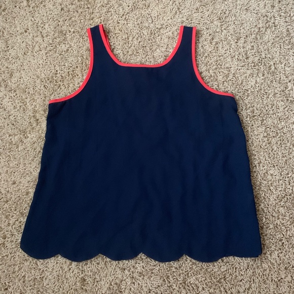 Blue and Pink Tank-Top Blouse with Ribbon Bow. - Picture 5 of 8